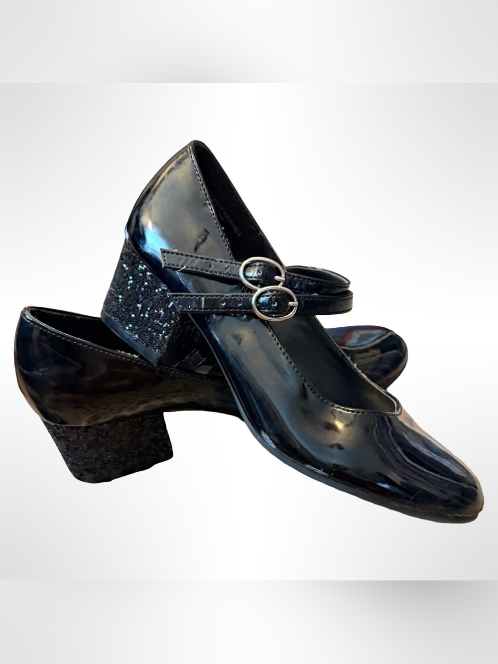 Cat & Jack Girls’ Black Patent Mary Jane Heel Shoes | Size 2